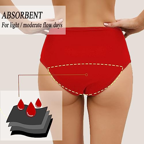 Image of Leoparts Period Swimwear Leakproof Bikini Bottoms Black High Waisted Coverage Swimsuit Bottom for Girls Teens Women