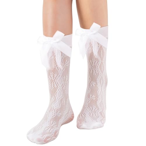 Women's Lace Socks Ankle Socks Bow Short Socks Mesh Crew Socks High Elastane Knee High Stockings for Women Girls2