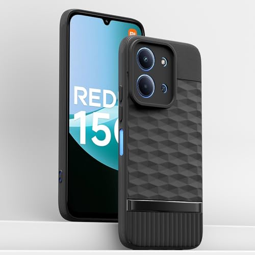 Image of Pikkme Back Cover for Redmi 15C 5G Camera Protection 3D Hexa Cube Design Silicone Protective Bumper Case (Black)