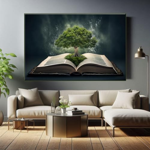 Tableau sur toile Arbre de Vie pour embellir un mur de bibliothèque vide