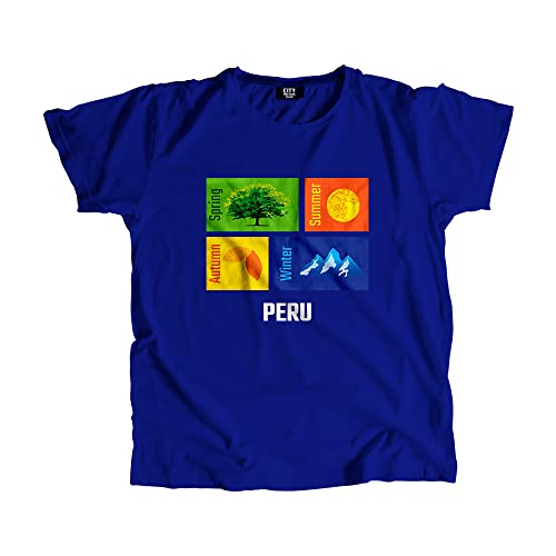 T-shirt Pérou bleu roi unisexe de style décontracté