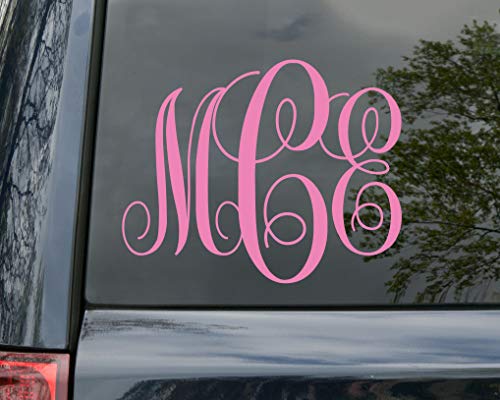 Minglewood Trading Orange - Monogram Vinyl Decal - Three Initials - Car Truck Laptop Wall - Traditional - Die Cut Sticker - 5W X 4H Inches #TOP2