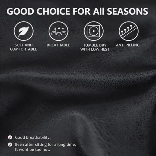 Image of ANARACHON Leather Like Recliner Chair Covers Heavy Duty, 4 Pieces Recliner Cover for Recliner Chair, Leather Cover for Recliner slipcovers Washable for Pets (03Navy Blue)