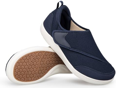 Gaatpot Hausschuhe Damen Herren Verbands Schuhe Extra Weit | Walking Freizeit Schuhe mit Klettverschluss, für Breitere Füße, Rutschfeste Sohle , Leichte Senioren Schuhe