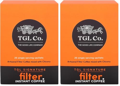 Image of TGL Co. Signature Instant Filter Coffee Sachet (25 Sachets - Trial Pack) Premium Instant Coffee Sachets | Blend of Coffee Beans & Chicory | No Artificial Flavor | Travel Friendly Pack (Pack of 2)