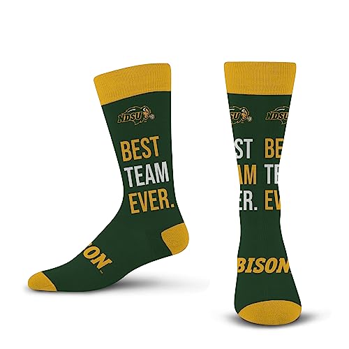For Bare Feet NCAA NORTH DAKOTA STATE BISON Best Team Ever Crew Sock Team Color OSFM