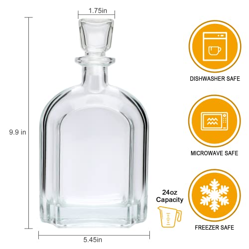 Salzesfalls Whiskey Decanter With Glass Stopper-Whiskey Glass Bottle With Airtight Geometric Stopper For Wine, Bourbon, Brandy, Liquor, Tequila, Liquor Decanter For Men.（2 Pack） #TOP1
