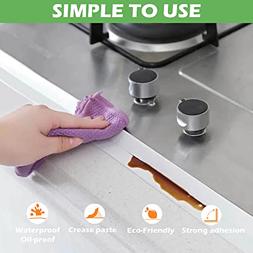 2 Pack Caulk Strip, 1.5" X 10.5Ft Pvc Self Adhesive Caulk Tape, Sealing Waterproof Silicone Tape For Bathroom Bathtub Kitchen Toilet Wall Windows #TOP2