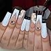 Set 100Pcs Handmade 3D Acrylic Flowers For Nails Art Decor Set, White 3D Flowers For Nails, Acrylic Flower Nail Art Diverse Collection in One Box for Nail Designs For Women (White 100PCs)