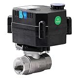 HSH-Flo 3/8 inch DN10 NPT 2 Way 12VDC 24VAC/DC Stainless Steel 304 Normally Closed Electrical Position Feedback On/Off Motorized Ball Valve