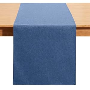 Vintage Blue Table Runner 36 Inches Long Cotton Linen Farmhouse Style Seasonal Dresser Scarf for Kitchen Dining Coffee Table Parties Wedding Home Decor 13 x 36 Vintage Blue