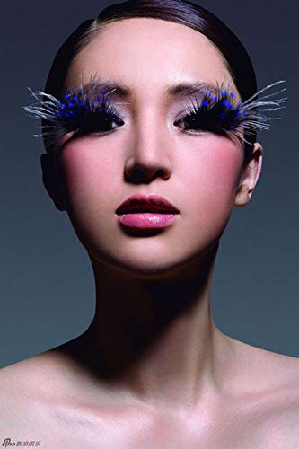 Dorisue Mermaid Party Lashes Anime Lashes Blue Eyelashes Dark Blue Colored Cosplay Blue Vessel Lashes 3D False Eyelashes Extension For Women Girls Night Show Costume Lashes For Woman #TOP5