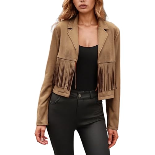 Veste décontractée mi-saison à franges pour vos sorties en ville