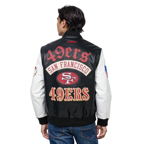 Pro Standard Mens NFL San Francisco 49ers Best of Jacket Black/White M - Image 3