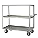 Little Giant 3ML-2436-6PH Lip Shelves Multi-Shelf Truck with 6" Phenolic Wheels, 3600 lbs Capacity, 36" Length x 24" Width x 46-1/2" Height, 3 Shelves