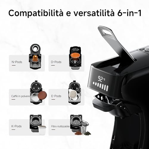HIBREW H1B – Macchina da caffè programmabile 6 in 1, Hot / Cold Espresso Coffee Maker regolabile con temperatura e volume della tazza - immagine 5