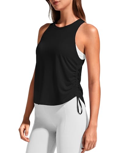 G4Free Yoga Tank Tops for Women Lightweight Ruched Side Gym