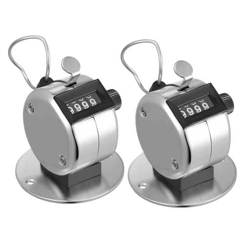VILLFUL 2pcs Manual Mechanical Clicker Counter for Step Counting Knitting and Pedestrian Construction Base No Battery Required