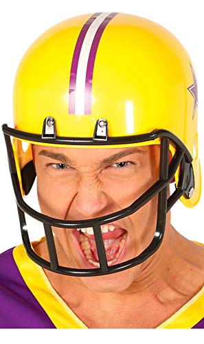FIESTAS GUIRCA | Casco de Fútbol Americano Amarillo (Talla Única) - Accesorio Deportivo para Disfraces de Jugador de Fútbol Americano - Ideal para Fiestas Temáticas - Adulto Unisex - Amarillo