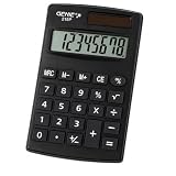 Genie Calculadora de bolsillo de 215 dígitos P8 dígitos, color gris
