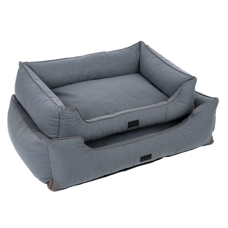 Modern Living Hundebett Skara | Bequemes Bett für mittelgroße bis große Hunde | Dickes Kissen mit Memory-Foam-Flocken für maximalen Schlafkomfort (dunkelgrau, M - 100x70x21cm)