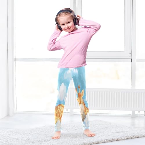 Toddler Girls Leggings Printed Yoga Pants Leggings Giraffe Sleeping in Clouds for Kids4