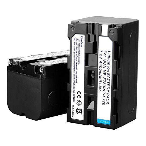 Image of GVM 2 Pack NP-F750 Replacement Batteries and Chargers for NP-F975, NP-F960, NP-F950, NP-F930, NP-F770, NP-F750, NP-F550, DCR, DSR, HDR, FDR, HVR, HVL and LED Light