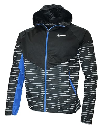 Nike Men's Therma-FIT Repel Run Division Miler Running Jacket (as1, alpha, l, regular, regular, Black/Hyper Royal/Silver)
