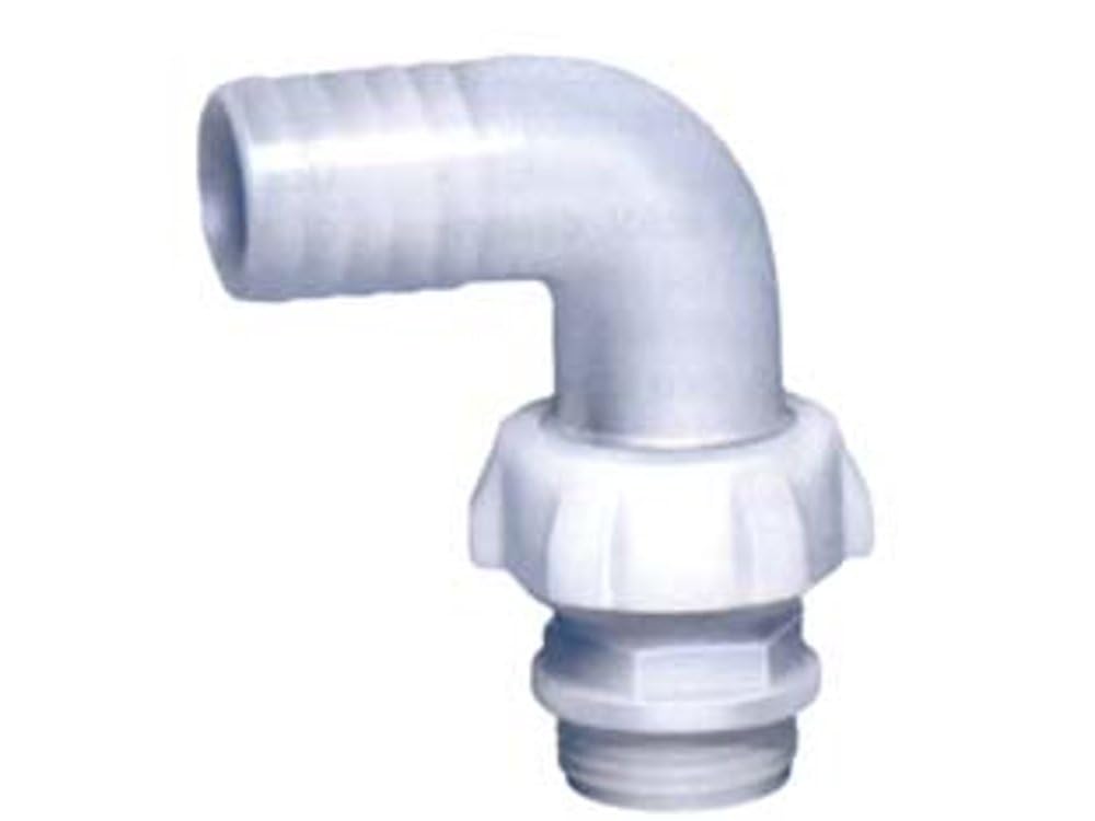 10PZ RACCORDO IN NYLON CURVO PORTAGOMMA A 3 PEZZI PER POMPE - M 1"1/4 x ? mm.30
