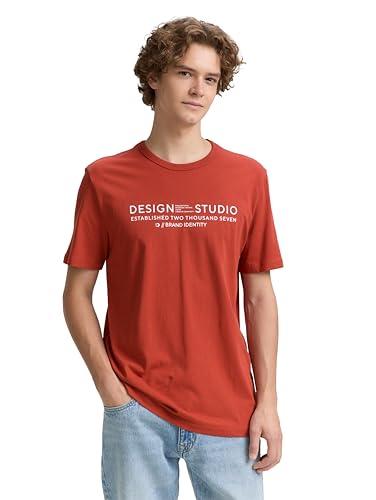 TOM TAILOR Denim Camiseta para Hombre, 14302 - Velvet Red, M