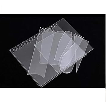 9 Pcs Cake Scraper Fondant Mousse Cream Spatula Edge Smoother Cupcake Cake Cutter Pastry Mold Baking Decorating Tools