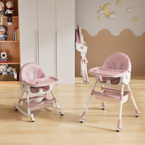 Acnivkoベビーチェア ダイニングチェア 折りたたみ 二年保証 ハイチェア ローチェア クッション 安全ベルト 離乳食 子供 キッズチェア 赤ちゃん イス おしゃれ (最高峰エディション,プリンセスピンク)