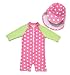 Bonverano(TM) Kids UPF 50+ Sun Protection S/S One Piece Zip Sun Suit (12-18 months, Pink)