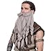 Honcloud Realistic - Novelty Viking Dwarf Pre-Styled Braided Fake Beard for Cosplay & Halloween(Gray)