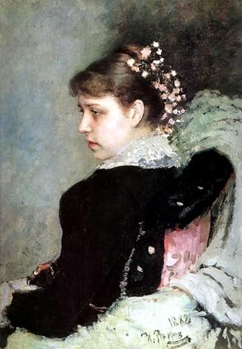 Tableau portrait Tatiana Rachinskaya par Il'ya Repin toile 60x90cm SERENDIPITP d'art