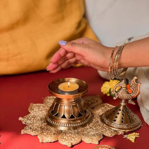 Lampe Loban Konark en laiton ciselé pour une diffusion de résine raffinée - 8