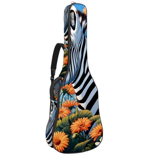 Housse guitare acoustique étanche et robuste avec motif zèbre original 42 pouces