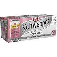 Schweppes Zero Sugar Raspberry & Blueberry Infused Natural Mineral Sparkling Water 375 ml (Pack of 10)