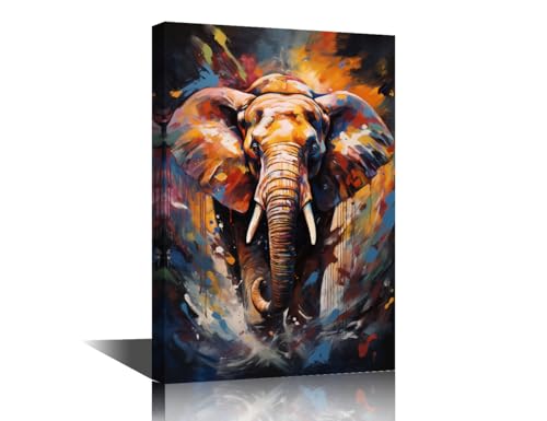 Peintures d'animaux abstraites sur toile TISHIRON : triptyque haut de gamme de 61 x 91,4 cm