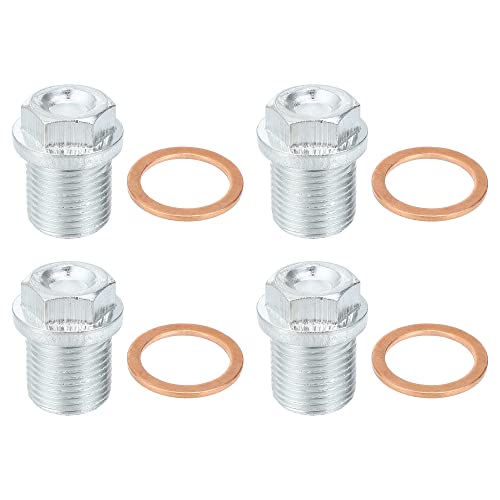 Tornillo tapón M18x1.5 para drenaje evita fugas de aceite de motor Volvo en plata