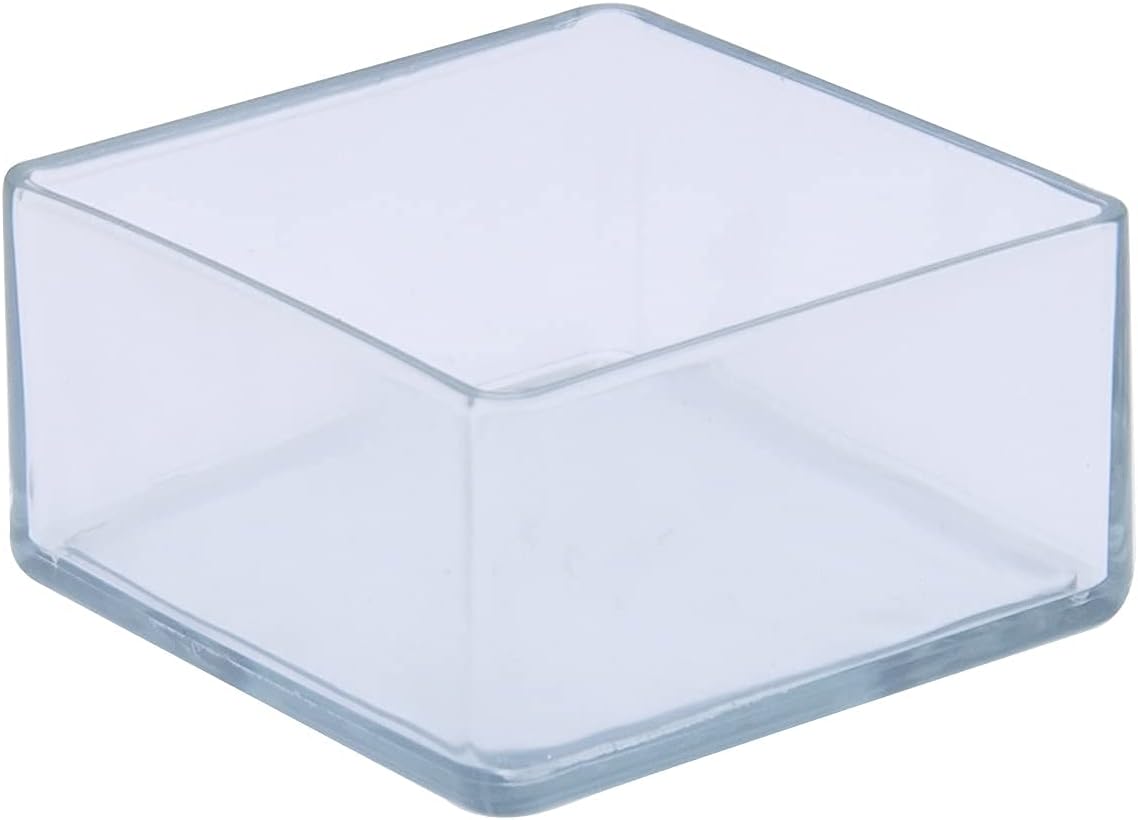 Flyshop Transparent Square 12PCS Furniture Leg Caps PVC Chair Leg Floor Protectors Non-Scratch Reduce Noise Table Chair Leg Tips Caps 2-3/8" x 2-3/8" (60 x 60 mm)