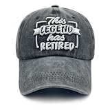 Gorra jubilada, regalos de jubilación para hombres y mujeres, gorra de béisbol vintage bordada lavada, Negro, Talla única