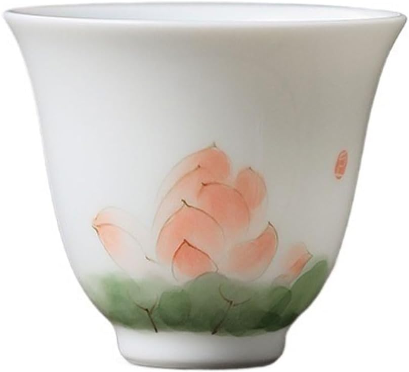 GSOUL Kungfu Tea cup Office Tea Cup Hand-painted Lotus Ceramic Kung Fu Set Host Personal Drinking Small Tea Cups