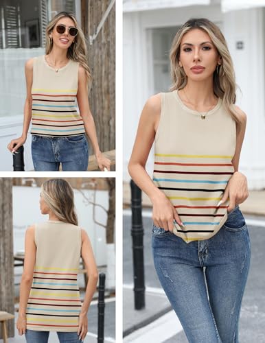 Image of Zeagoo Womens Sleeveless Sweater Vest Crewneck Knit Loose Sweater Tank Tops Lightweight Shirts Blouses 2026