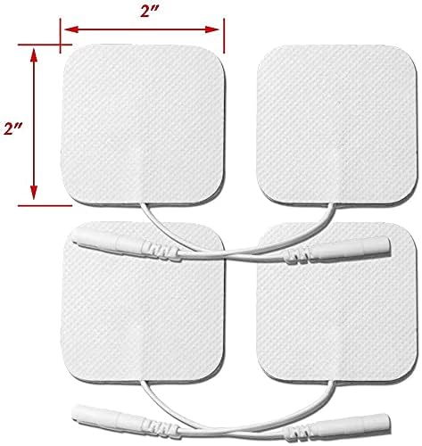 Image of AGAM TENS Electrode Pads - Replacement Electrodes for TENS Digital Therapy Machine - Reusable Self-Adhesive Pads (Square, Pack Of 4 | 2 * 2 IN))