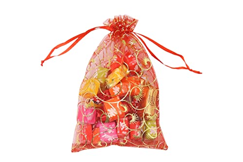 Stratalife 100Pcs Organza Bags With Drawstring 4X6 Jewelry Bags Small Gift Bags For Wedding Party Return Gift Bags Mesh Sachet Bags Bulk (Mixed Eyelash 4X6) #TOP2