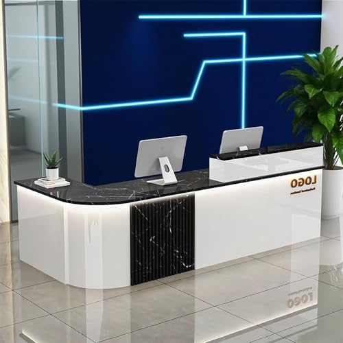 Reception Desk with Counterr, Lockable Drawers and Storage,Shopping Mall Office Cashier Receptionist Desk for Receptionists in Offices, Retail Stores, Lobbies, Shops