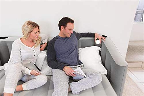 Bestway Wingback Queen Air Mattress With Built-In Ac Pump | 31.5" Raised Inflatable Mattress W/Comfortable Backrest & Headboard | Provides Back And Shoulder Support | Durable Tritech Pvc Material Grey #TOP6