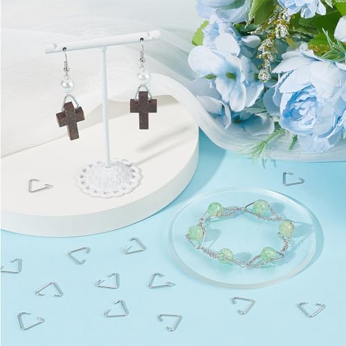 SUNNYCLUE 1 Box 400Pcs Triangle Open Jump Rings 304 Stainless Steel Open Jump Ring Jumping Rings Bulk Jump Ring Bail Pinch Clip Bails for Jewellery Making Accessories DIY Earrings Bracelet Necklaces - Image 4