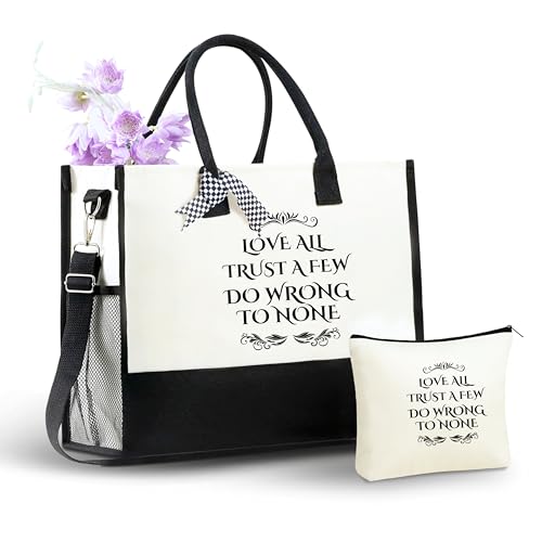 Bolso tote temático de Shakespeare para mujer, con cremallera superior y correa para hombro, ideal para cumpleaños, Navidad y ocasiones especiales miniatura 1